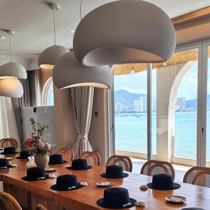 Nordic Wabi Sabi Pendant Lamps Dining Room Lighting Modern Living Room Bedroom LED Ceiling Chandelier Loft Lustre Hanging Lights